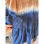Apiece Apart  Aldea Smocked Mini Dress Dipped Shibori Organic Cotton Size Medium Photo 3
