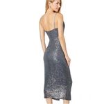 Laundry by Shelli Segal Silver Sequin Midi Ruched Dress Photo 2