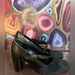 Bally Black Suede and Green Patent Leather Block Heel Shoes
Size 7.5 Photo 1