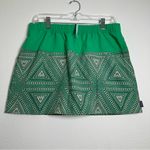 Patagonia Aztec Baggies Green Mini Skirt with Geometric Design With Pockets Photo 1
