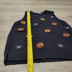 Madewell Navy Blue Sleeveless Knit Sweater Vest Embroidered Floral Size XXS Photo 5