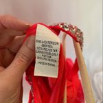 Hailey Logan  Neon Orange Prom Dress Womens 4 Short Draped Barbie Mini Rhinestone Photo 7