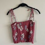 PacSun ✨ Lottie Moss Tie Strap Smocked Crop Tank Pink Floral Small Photo 6