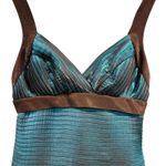 Y2K iridescent pleated body con dress dark blue, Size Small Blue Photo 1