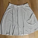 Elle Brand Women's Black/White Striped Circle Skirt Front Pleats Size XL Photo 0