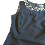 Calvin Klein  Sleeveless Sheath Dress Black w/ Pearl Bead Trim Size 4 Women's Photo 2