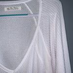 We The Free Free People Women's Santa Clara V-Neck Pullover Thermal Top Off-White Medium Photo 3