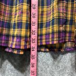 Love Fire Sheer Plaid Shirt Dress Long Sleeve Button Front Casual Size Small Purple Photo 7