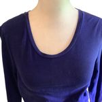 Champion Women's Deep Purple Blue V-Neck Long Sleeve TShirt. Excellent Condition Photo 2