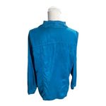 Chico's Chico’s Women Dark Turquoise Jacket Size 2(M) Chest-Pockets Button-Up Blue Suede Photo 1