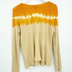 Boho Hippie Orange Tie Dye Ombré Lace V Neck Long Sleeve shirt SZ L Size L Photo 4