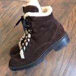 Aquatalia • Lynne waterproof suede bootie faux fur trim ankle boot lace up Photo 8