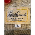 Luisa Spagnoli Sweater Women Small‎ Silver Metallic Knit Open Italian Cardigan Photo 6