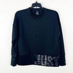 Nike Black Cropped Long Sleeves Kangaroo Pocket ‘Just Do It’ Sweatshirt, XS Photo 0