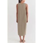 Cuyana  Drape Back Slit Sage Green Pima Cotton Sustainable T-shirt Dress Sz S/M Photo 8