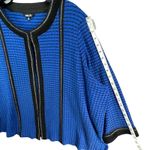 Misook Cardigan Sweater Womens 2X Royal Blue Knit Textured Chain Trim Old Money Photo 12