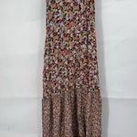 Maaji Calico Alessa Maxi Dress Side Slits Tasseled Cross Tie Back Sz S Bohemian Photo 1