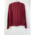 Woolrich  Ruby Heather Quarter Zip Cable Knit Sweater Sz L Lambswool Sustainable Photo 7