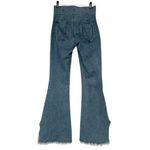 Show Me Your Mumu  Blue Austin Pull On Flare Raw
Fray Hem Jeans Agua Fria, Sz M Photo 2