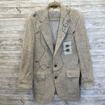 Vintage Handmade One Of A Kind Christmas Womens XXL Coat Hand Painted Wool Teddy Gray Size 2X Photo 16