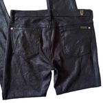 7 For All Mankind black faux leather zip front skinny pants Photo 6