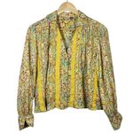 Anthropologie  Pilcro Pintuck Peasant Crochet Floral Blouse Yellow Multi Size S Photo 9