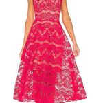 Bronx and Banco  Britney Lace Fuchsia Midi Dress Photo 0