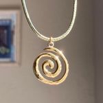 Handmade stainless steel spiral swirl uzumaki funky boho grunge style necklace🌀 Photo 6