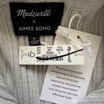 Madewell x Aimee Song Top Shimmer Polo Sweater Ribbed Vapor S NWT New Photo 7