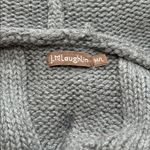 J. McLaughlin  Gray Merino Wool Cape Poncho Rabbit Fur Hood M/L Photo 1