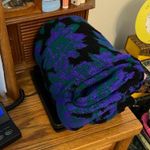 Vintage 80’s Spunky Floral Sweater Purple Green Black No Size Approx. Medium Photo 9