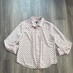 Talbots  Pink and Black Button Down Shirt Sodt Pin tuck Butterfly Shirt Photo 1