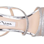 Nina Heels Silver Diamond Heels Size 5.5 Photo 0