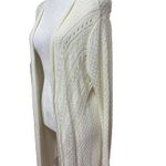 Full Crochet Knit Duster Cardigan Sweater XL Cream Boho Coastal Grandma Cottage Photo 1
