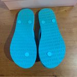 Juicy Couture Retro  Pam & Gela Turquoise Rubber Decal Size 6M Flip Flop Sandals Photo 3