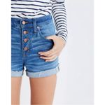 Madewell ‎ High-Rise Denim Boy Shorts Button-Through Edition Size 26 Clanton Wash Photo 2