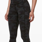 Lululemon  Fast and Free Crop II 19" Nulux Incognito Camo Leggings Grey Black 12 Photo 0