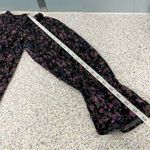 Free People  Meant To Be Blouse Floral Puff Sleeve Top Black Purple Women’s S Photo 10