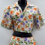 Giuseppe di Morabito Two Piece Set White Purple Orange Floral Crop Top Skirt NEW Size 2 Photo 1