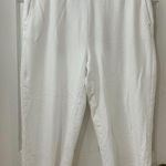 Eileen Fisher  LG Organic Cotton Cropped Wide Leg Terry Sweatpants White Cozy Photo 0
