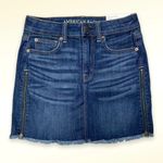 American Eagle  Next Level Stretch Zipper High Rise Mini Jean Skirt Photo 0