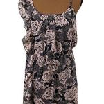 Guess floral print ruffled strap cinched elastic waist chiffon mini dress size M Photo 0