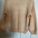 Vtg Pastel Cottagecore Sweater Hand Knit Sz Large Orange Photo 6