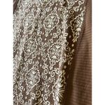 Sahalie Anthropologie Jacquard Sheath Dress Sz M Brown/White Stretch Knit Ribbed Size M Photo 6