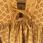 Madewell Eyelet Double Tie Peasant Top Carrot Cake 100% Cotton Size S Photo 2