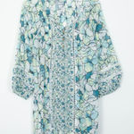 Catherines Womens Sheer Floral Blouse Size 1X Crochet Trim Balloon Sleeve NWOT Photo 0