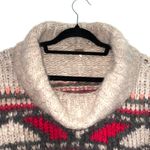Free People Tan Fair Isle Alpaca Chunky Knit Turtleneck Sweater Photo 2