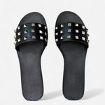 Bamboo  Black and Gold Studded Sandals Photo 0
