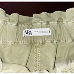 Zara paper bag waist green khaki 4 pants Photo 4