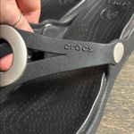 Crocs  Black Sandals with Silver Ring Photo 3